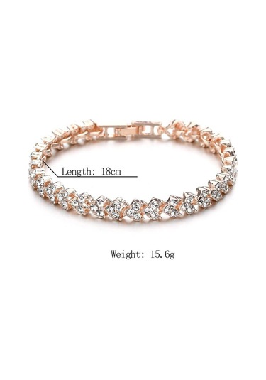 Samdoo Gümüş Aynalı Kristal Bilezik - Her Giyime Parlaklık Kat - Günlük Kullanıma Uygun - Zirkon Taşlı - Elegant Ve Sade Tasarım Gold