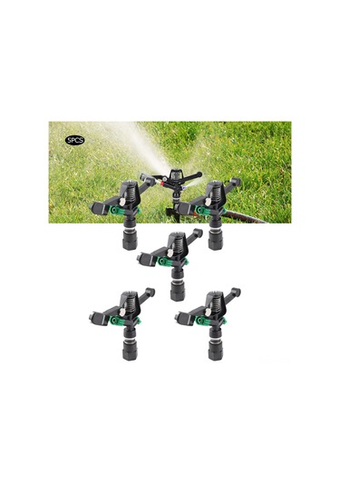 Hangfox 5 Adet Bahçe Çim Alani Döner Suluş Sprinklerı - Bahçe Tarım İçin Kayar Kollü Plastik Sprinkler, Dn20 3/4" Dahili İğne, 10-20m Suluş Çapı