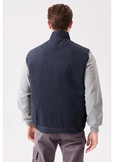 Kışlık Gabardin Yelek Erkek İş Güvenliği Galanthus Outdoor Sıcak Tutucu Rüzgar Geçirmez Lacivert