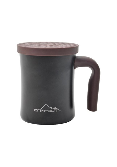 NURGAZ Campout Çift Katmanlı Termos Kupa Siyah (NG 174-SY)