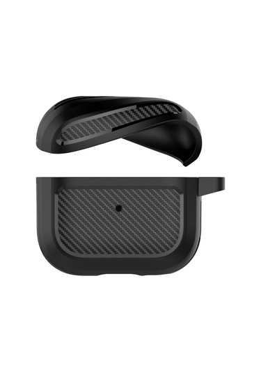 Karbon Fiber Tpu Kalınlaştırmak Darbeye Dayanıklı Kulaklık Koruyucu Kılıf Airpods Uyumlu 3 İçin Kanca İle Mavi