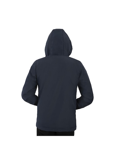 Freemen Erkek Lacivert Astarlı Kanguru Su Ve Rüzgar Geçirmez Kapüşonlu Yağmurluk Lacivert