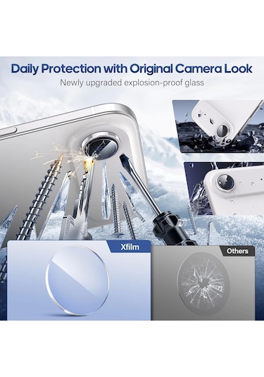 İphone Uyumlu 17 Air Kamera Koruyucu Premium Safir Gece Çekim Destekli Lens Koruma Parlak Temperli Cl