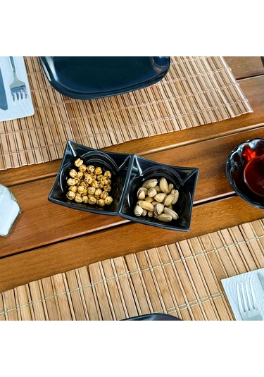 Alezy 523 Göreme Melamin Termostar Ürgüp İkili Sosluk 16x8 Siyah