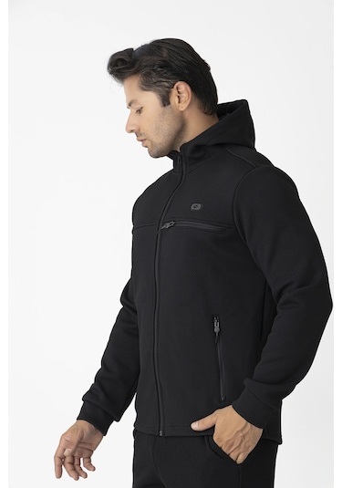 Crozwise 6054 Su İticili Kapşonlu Erkek Sweat Siyah SiYAH