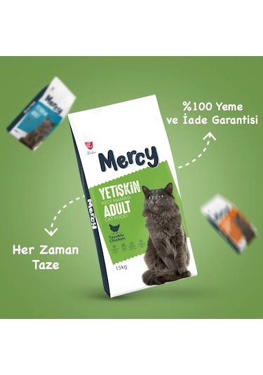 Mercy Tavuklu Yetişkin Kedi Maması 15 KG