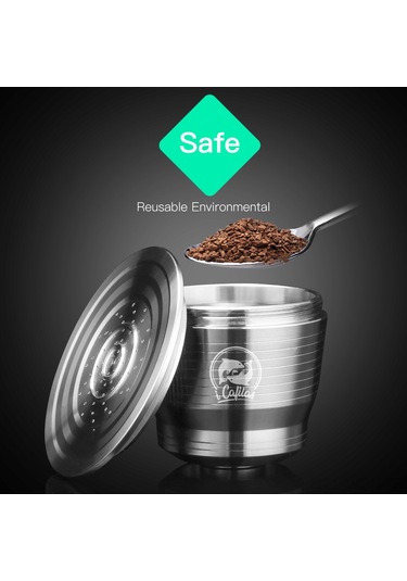 Neevoyu 304 Paslanmaz Çelik Nespresso Kahve Kapsülü Metal Yuvarlak Delik - Yeniden Kullanılabilir Filtre Ağıyla Uyumlu Makinelere Diğer