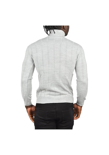 Deepsea Erkek Gri Slim Fit Likralı Tam Balıkçı Yaka Çizgili Boğazlı Kazak 2505504 Gri Deepsea Erkek Gri Slim Fit Likralı Tam Balıkçı Yaka Çizgili Boğazlı Kazak 2505504 Gri