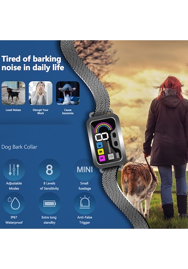 Geeksen Köpek Eğitim Cihazı Köpekler İçin Havlama Tasması Renkli Ekran Akıllı Köpek