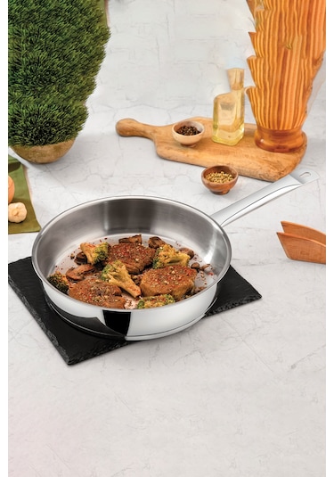 Polochef Tava Paslanmaz Çelik 28 Cm Gümüş