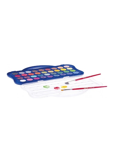 Sulu Boya 23mm 36 Renk Plastik Kutu Set Çok Renkli