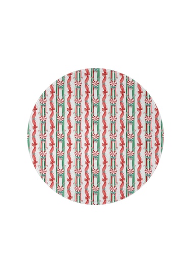 Noel Desenli 60 İnç Yuvarlak Flanel Battaniye, Yetişkin Ve Çocuk İçin, Yumuşak, Rahat Ve Hafif Noel Şeker Kamışı