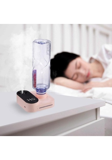 Kamera Şekli Maden Suyu Şişesi Nemlendirici Ev Ofis Aromalı Uçucu Yağ Difüzör Usb Sisleyici Mist Maker Gece Işığı İle Pembe