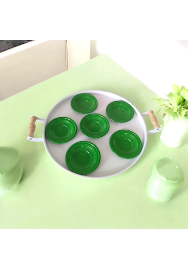 Çay Tabağı-bardak Altlığı-metal Yeşil Çay Tabağı-paslanmaz K Yeşil