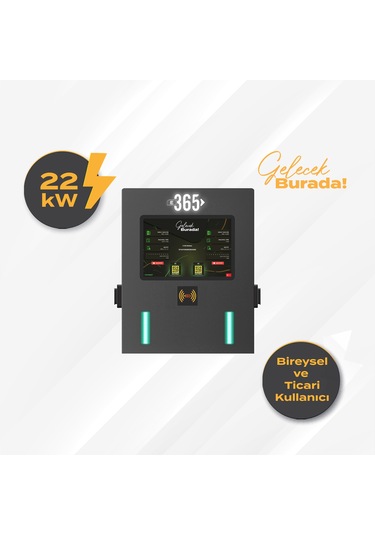 E 365 Ac Duvar Tip 10 İnç Ekranlı Mıd Sayaçlı Çift Soketli 22kw Şarj İstasyonu