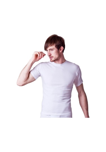 6 Adet Dono Erkek Likralı Sıfır Yaka Kısa Kollu Fanila Atlet 1240 Beyaz