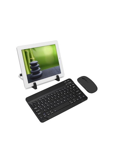 Forzacase Samsung Galaxy Tab A9 Plus Uyumlu Bluetooth Kablosuz Klavye Mouse + Tablet Standı - Fc1088 -