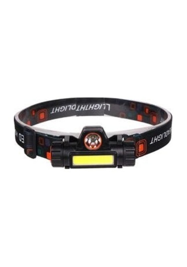 Cob Led 200 Lümen Şarjlı Kafa Lambası Siyah