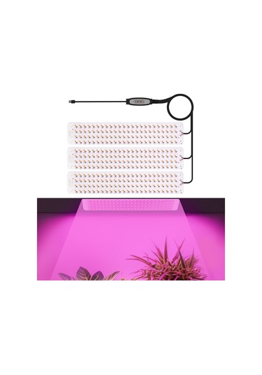 Sones 5v Usb Panel Bitki Işığı Akıllı Karartma Zamanlama Led Bitki Büyüme Işığı, Boyut: 3 Kafa Pembe Mor Işık Diğer