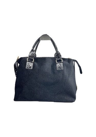 Sentt Süet Simli Çanta-Siyah