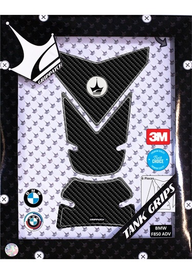 Bmw F850 Adv 2025 İle Uyumlu Kaydırmaz 6d Karbon 6 Parça Tank Pad Seti Gc70 KARBON