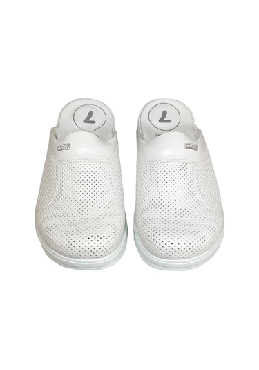 Guru Ortopedik Erkek Sabo Terlik Doktor Hemşire Aşçı Iş Terliği Beyaz