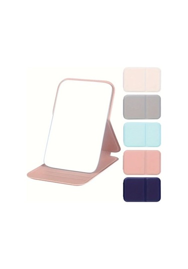 Zhanglei001 Beyaz Masaüstü Makyaj Aynası Katlanır Mini Cep Aynası Pratik Beyaz