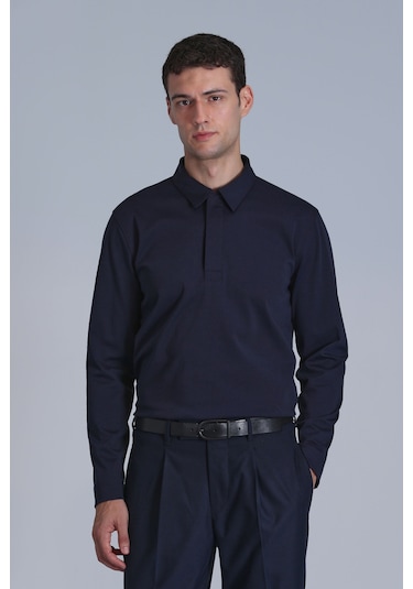 Lufian Erkek Evan Uzun Kol T-shirt 112040034 Lacivert Lacivert