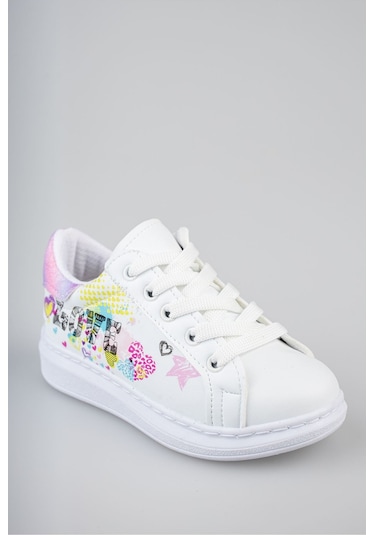 GİMER - Ortapedik Pedli Bağcıklı Beyaz Çocuk Ayakkabı - CMR14... Beyaz