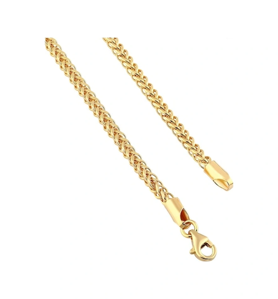 Agakulche Kare Palmiye 2,3 Mm Altın Zincir Renkli