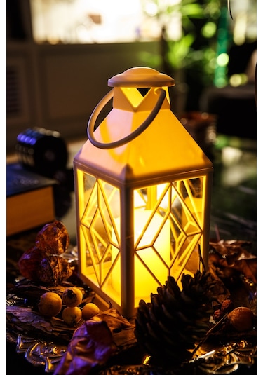 Country Tarzı Barcelona Pilli ve Usb'li Led Fener Çok Renkli