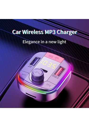 Samdoo Araç Bluetooth Mp3 Çalar - Fm Vericili, Renkli Led Aydınlatmalı, Usb/tf Kart Oynatıcı, Voltaj Kontrollü