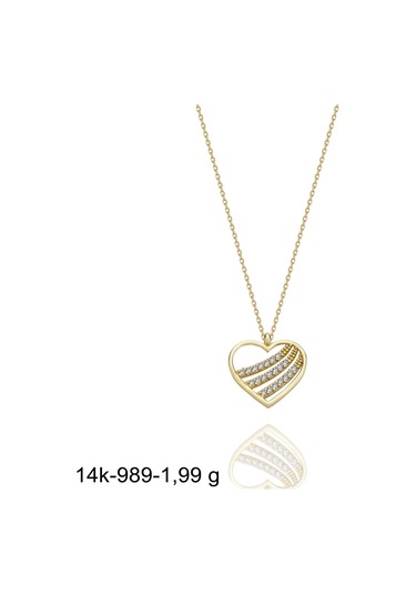 Minik Kalp Özel Tasarım Çok Şık 14 Ayar Altın Kolye Altın