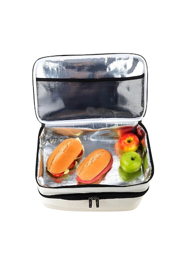 Ns Reliable Kamp Piknik Termal Soğutucu Yalıtımlı Buzluk Termos Çanta 2 Li Set - 960 Krem