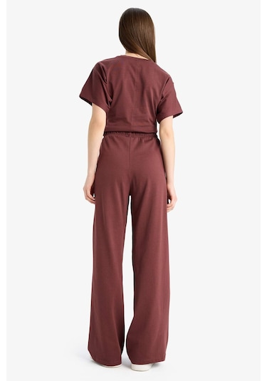 DeFacto Wide Leg Basic Düz Geniş Paça Premium Pantolon E5782AX25SPBR475