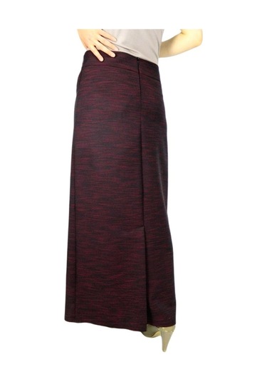 Kadın Bordo Kumaş Uzun Etek Erm157-Bordo-38 Bordo