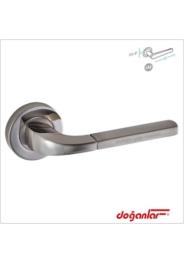 Doğanlar Berat Lüx Rozetli Kapı Kolu Nikel Saten