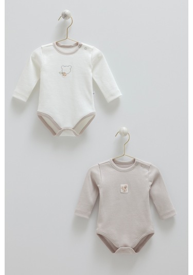 Caramell Hello Forest İkili Uzun Kol Çıtçıtlı Body Gri