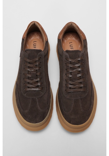 Lufian Adam Erkek Deri Sneaker Ayakkabı Kahverengi Kahverengi 112230207100400 Kahverengi