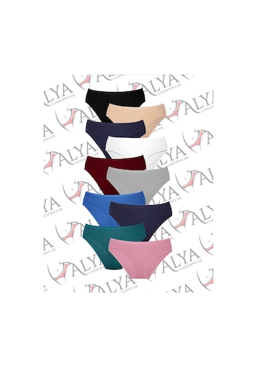 Alya Underwear Kadın Külot Basic Slip Renkli Pamuklu Iç Çamaşırı 10'lu Paket Multicolor-x32 Multicolor - X36