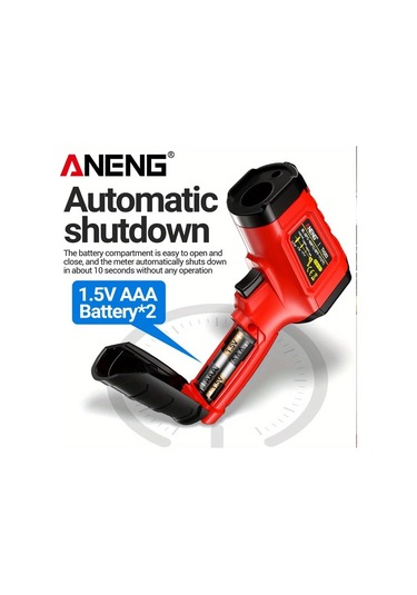 Boatshop1 Aneng Th203 Siyah Endüstriyel Kızılötesi Termometre Higrometre -50 600 Lazer Hedefleme Lcd Ekran Yüksek Hassasiyet