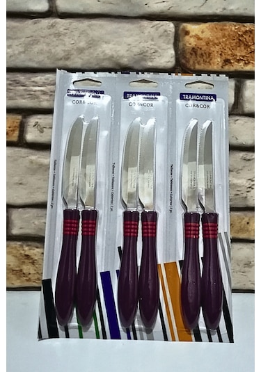 Tramontina Lazer Kesim Kahvaltı Bıçağı 6 Adet-mor Mor