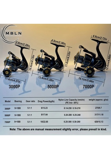 Motion003 Mbln 1 Adet Döner Makara 5000p 5 1 Paslanmaz Celik Rulmanlar 5 1 1 Disli Orani Aluminyum Alaisimli Makarali Tatlisu Tuzlu Su Balikciligi Icin