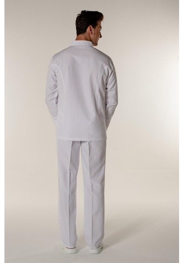 Beyaz Aşçı Ve Mutfak Şef Ceketi Gizli Çıtçıtlı