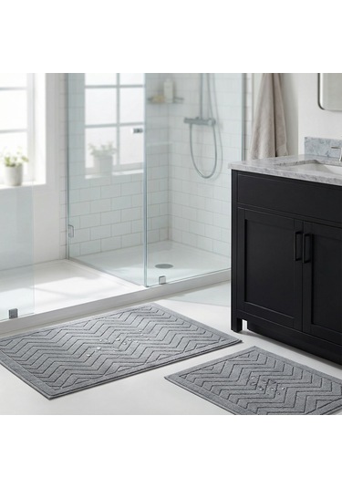 Elsim Home Zigzag Paspas Seti Gri