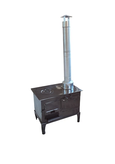 Fırınlı Emaye Kamp Sobası Siyah Emaye Kuzine