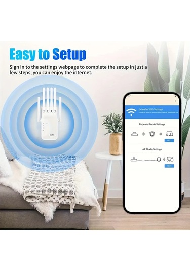 Xuweiwei Beyaz 1200mbps Wifi Tekrarlayıcı Çift Bantlı Ev Ofis Sinyal Güçlendirici 2.4g 5ghz