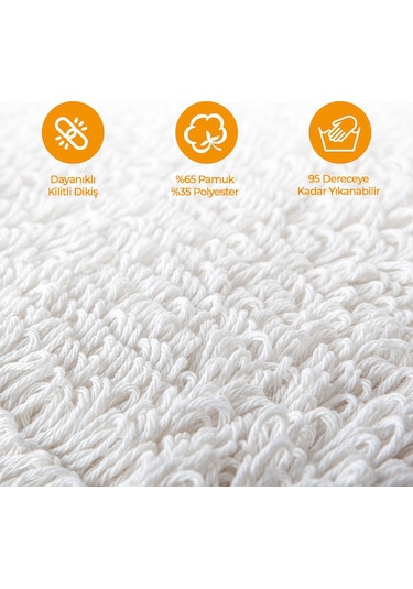 Mulpex Zincir Dikiş Nemli Mop Yedeği Beyaz 10 Adet 50 CM