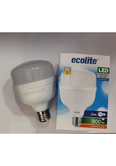 Ecolite 20W E27 Gün Işığı Sarı Işık Jumbo Led Ampul