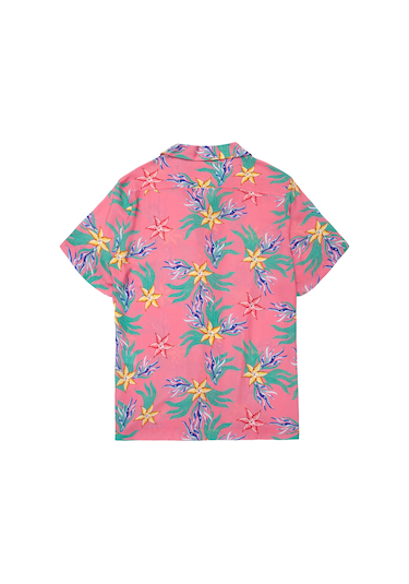 Anemoss Mercan Desenli %100 Viskon Yumuşak Nefes Alabilir Kumaşlı Erkek Gömlek Çok Renkli